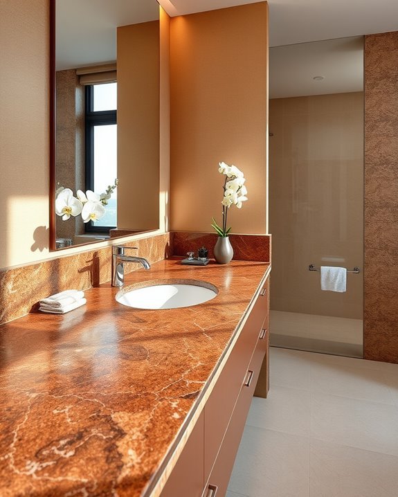textured granite enhances bathrooms