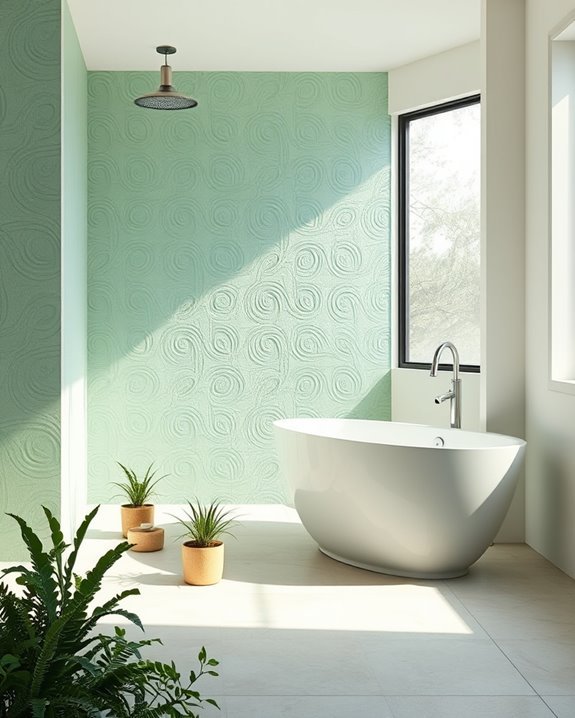 textured green shower elegance