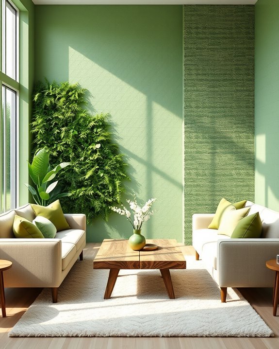 textured green wall treatments