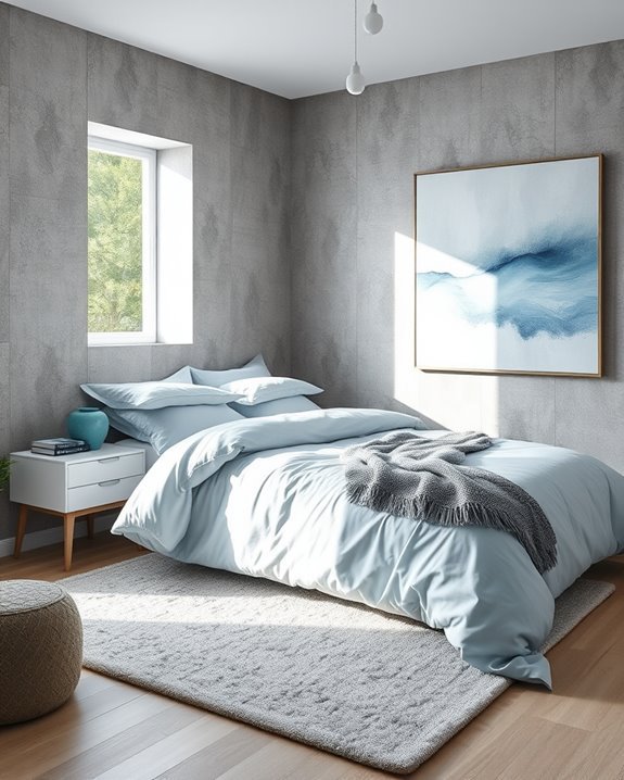 textured grey blue accents