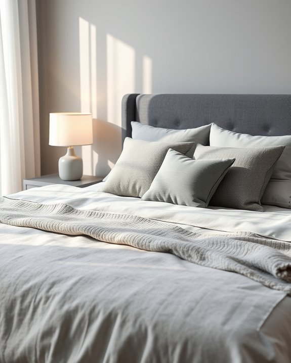 textured grey throw pillows