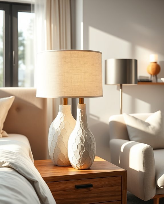 textured lamps enhance decor