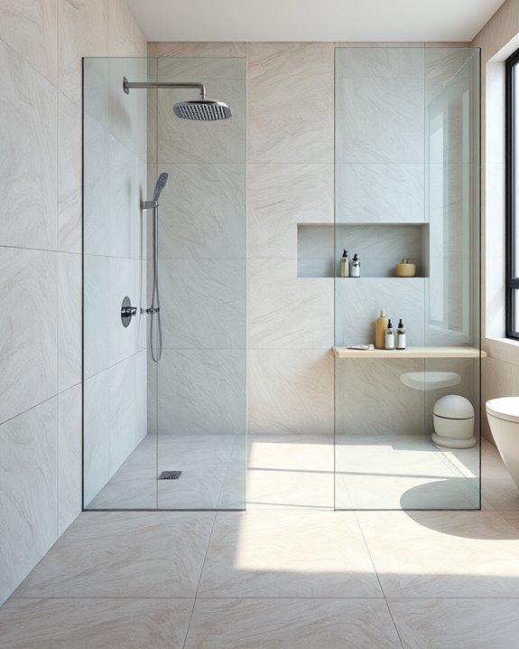 textured large shower tiles