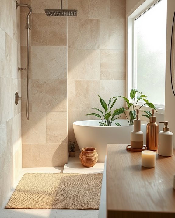 textured materials for bathrooms