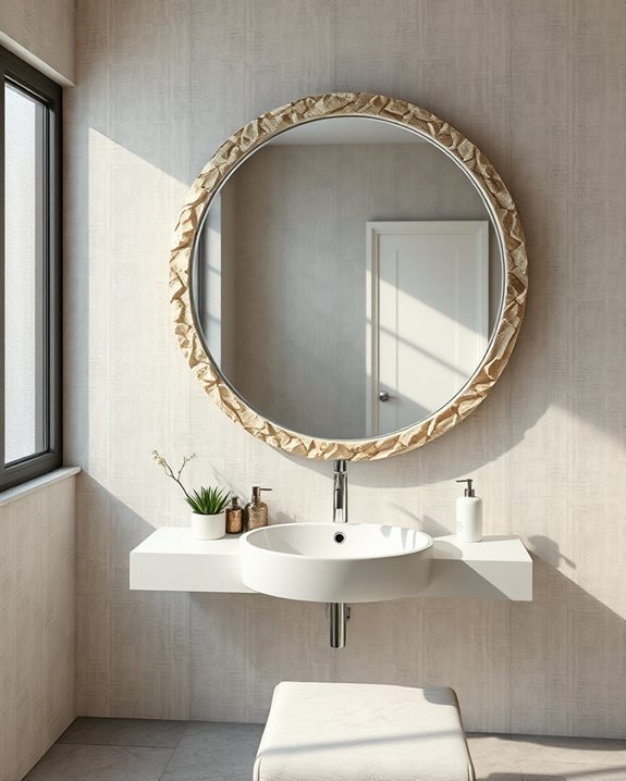 textured mirrors enhance aesthetics