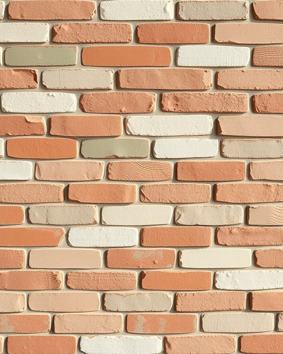 textured paint enhances brick