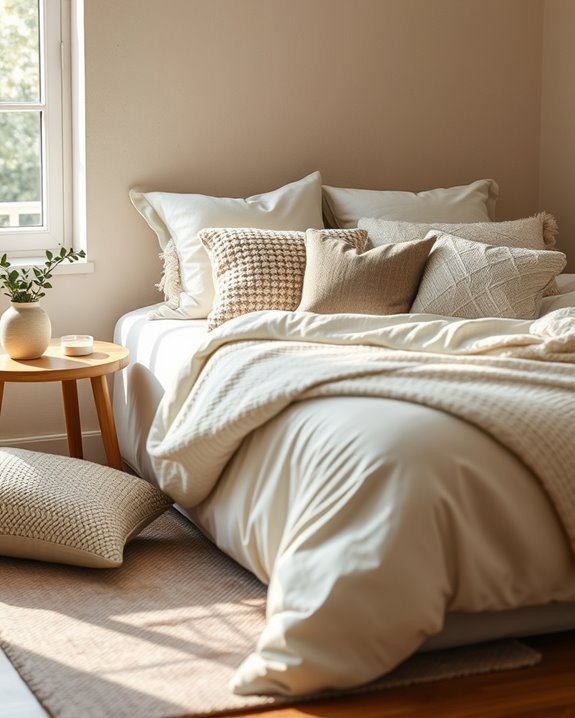 textured pillows for coziness