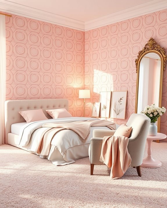 textured pink wall panels