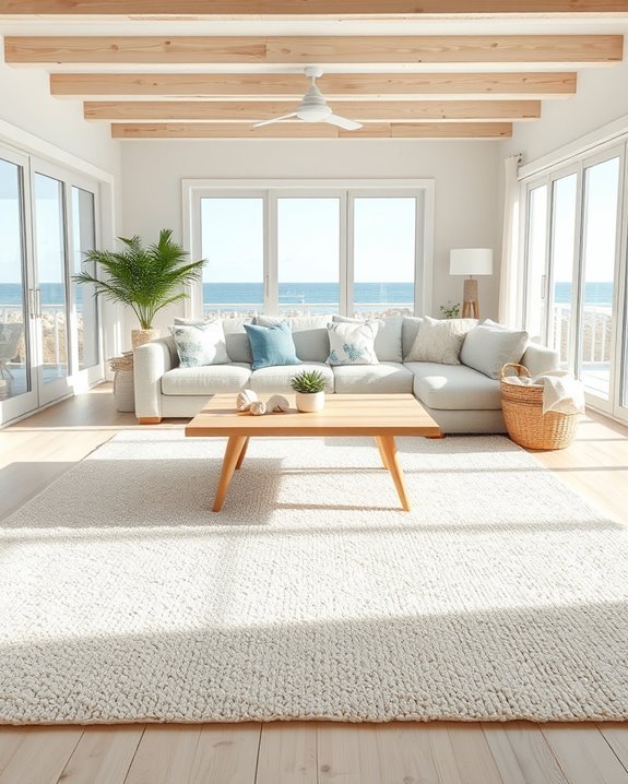 textured rugs for coastal charm