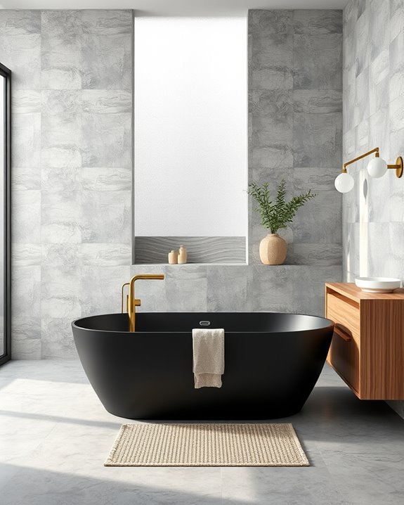 textured surfaces enhance bathrooms