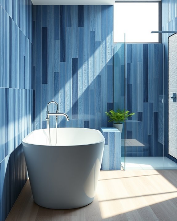 textured tiles enhance depth