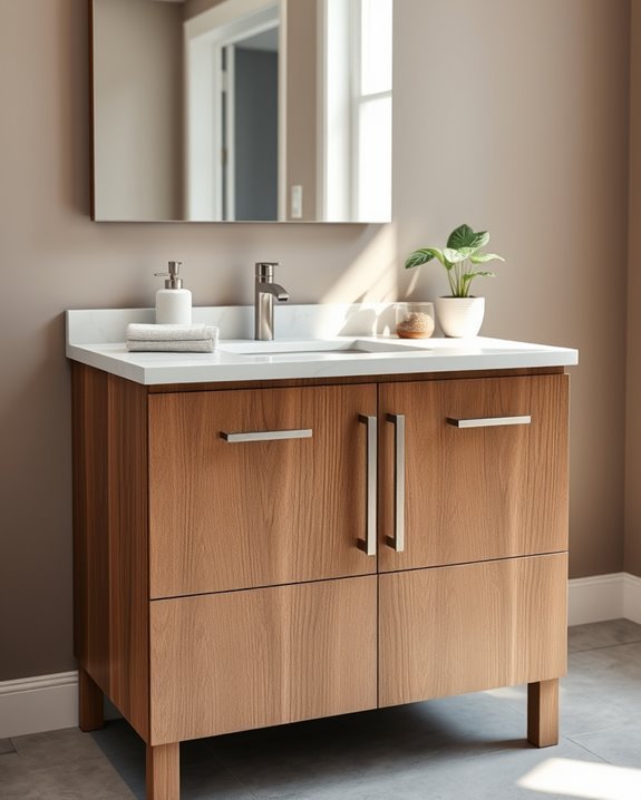 textured vanities enhance bathrooms
