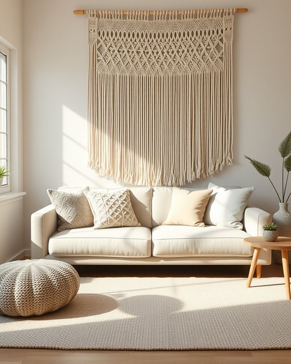 textured wall hangings enhance ambiance