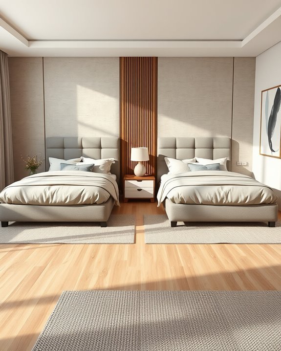 textured wallpaper and paneling