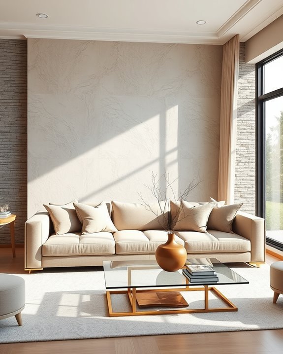 textured wallpaper and paneling