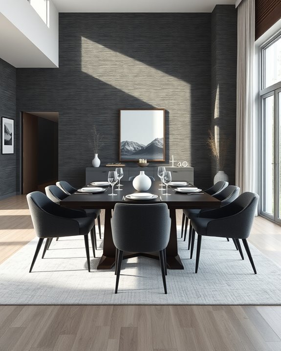 textured wallpaper dining room