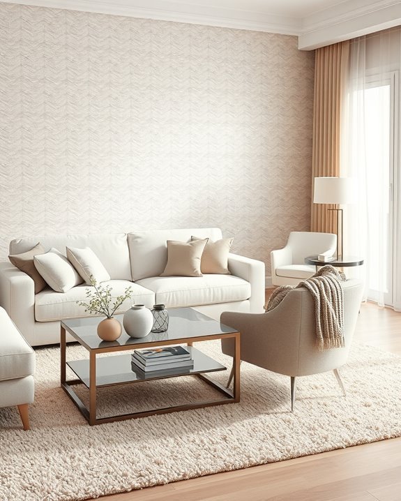 textured wallpaper enhances atmosphere