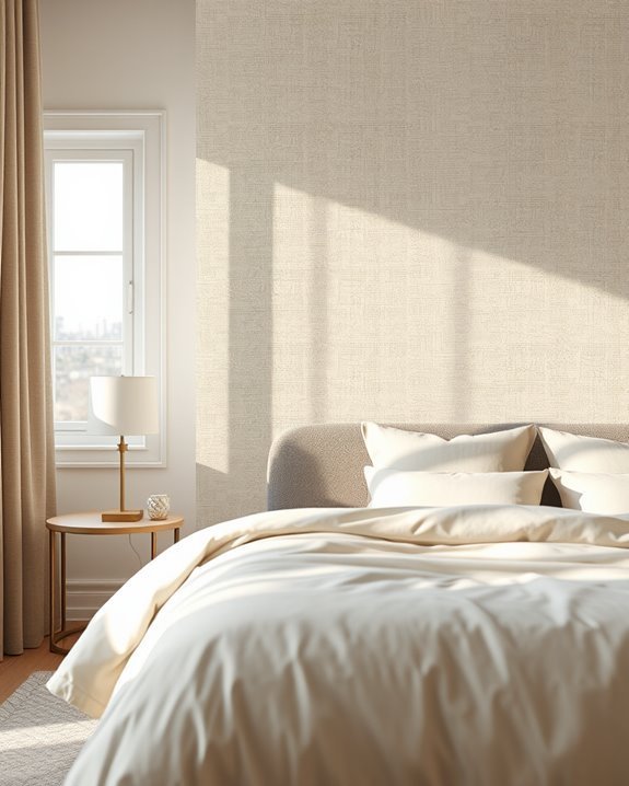 textured wallpaper enhances bedrooms