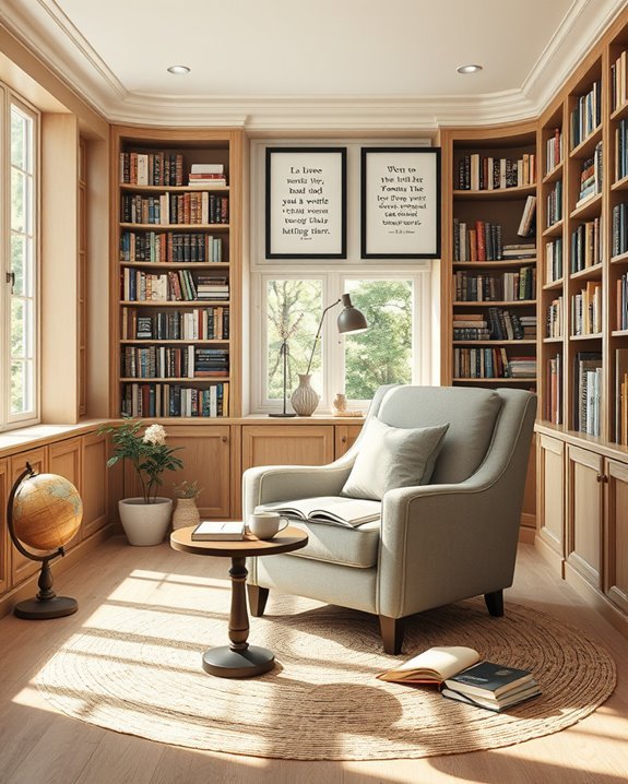 themed reading room decor