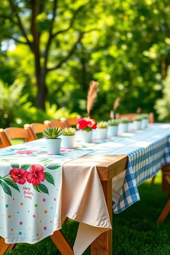 themed tablecloths enhance celebrations