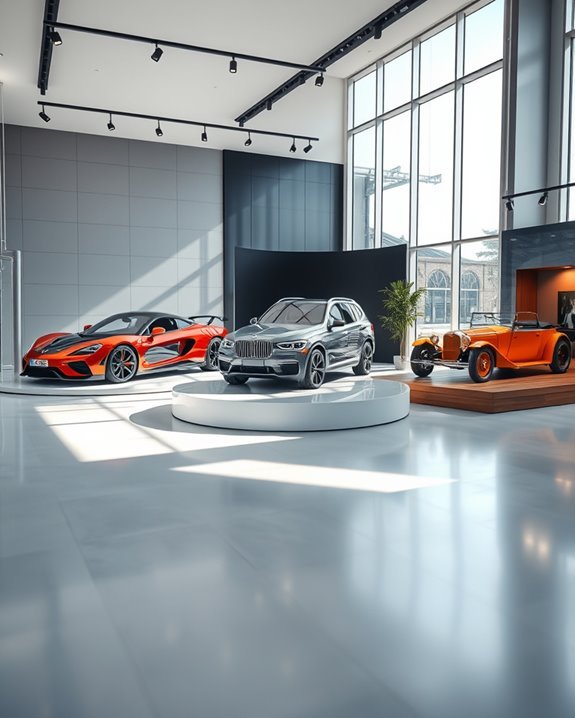 themed vehicle display sections