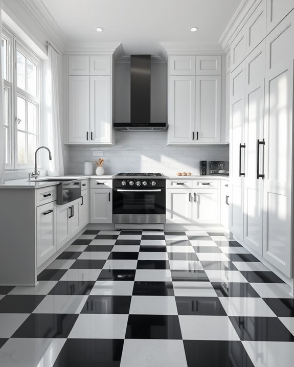 timeless checkerboard floor design