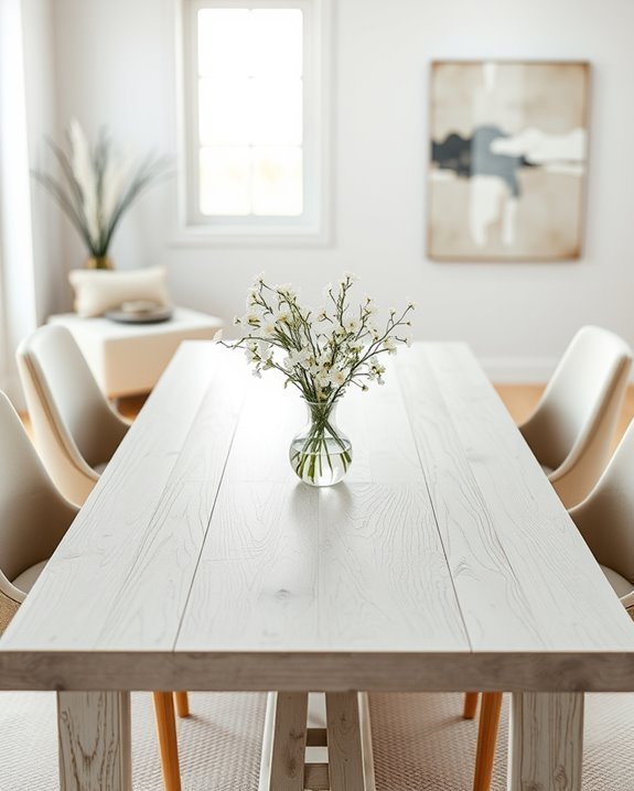 timeless rustic whitewashed table