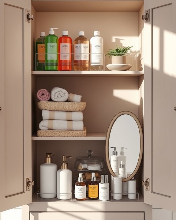toiletry cabinet organization tips