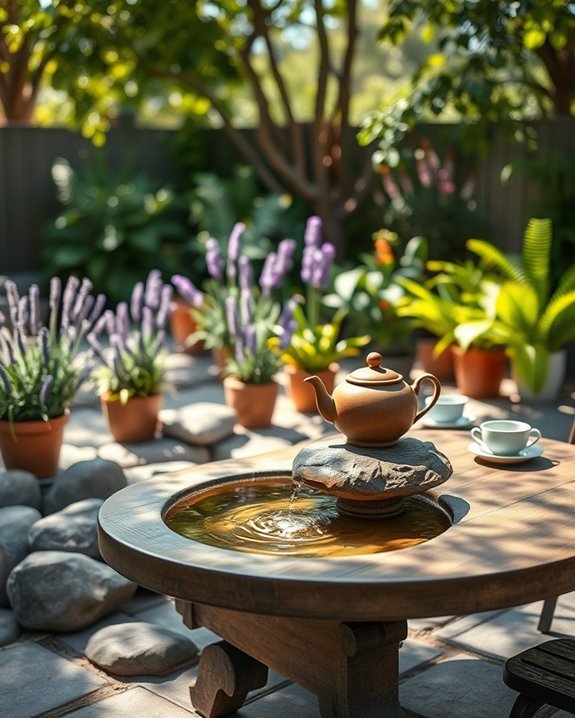 tranquil backyard water feature