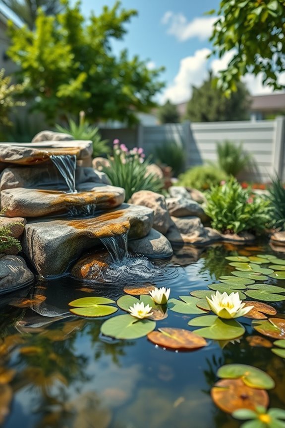 tranquil backyard water features