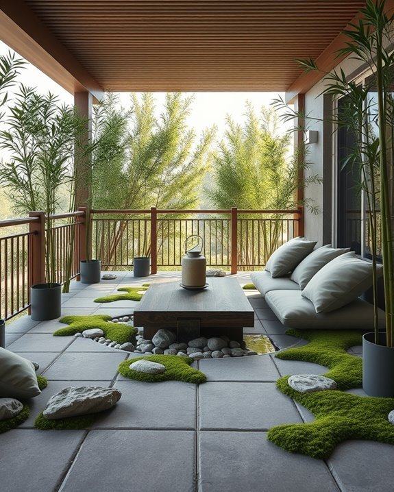 tranquil balcony zen garden