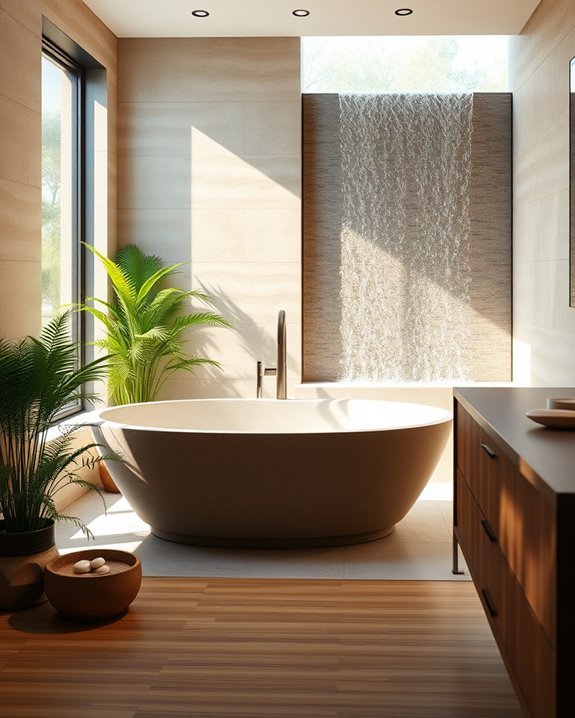 tranquil bathroom water features