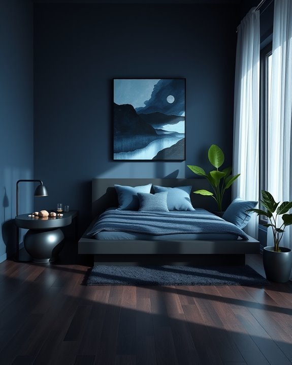 tranquil blue and black