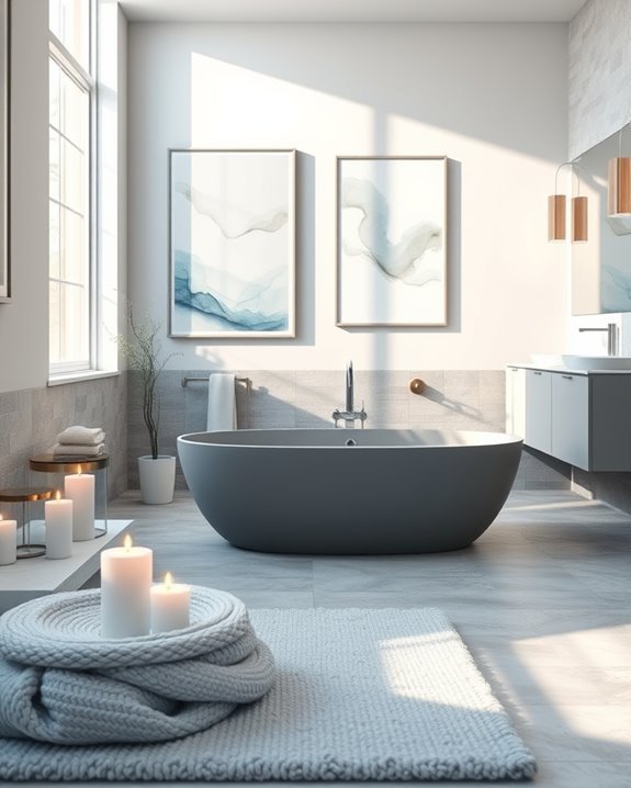 tranquil blue grey artwork