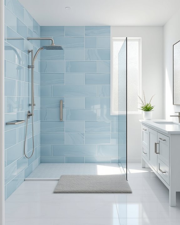 tranquil dusty blue tiles