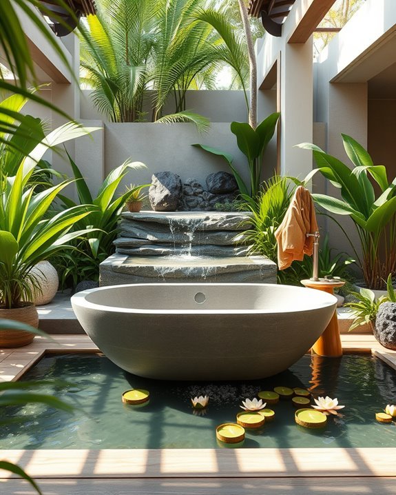 tranquil flowing water features