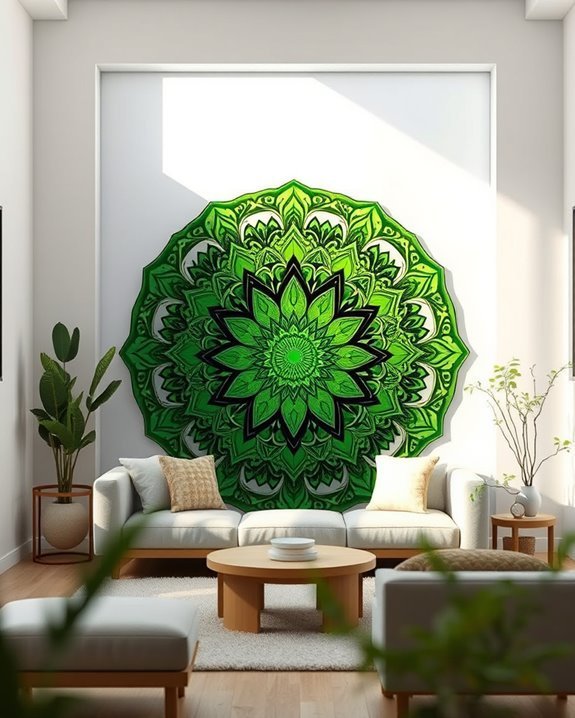tranquil green mandala designs