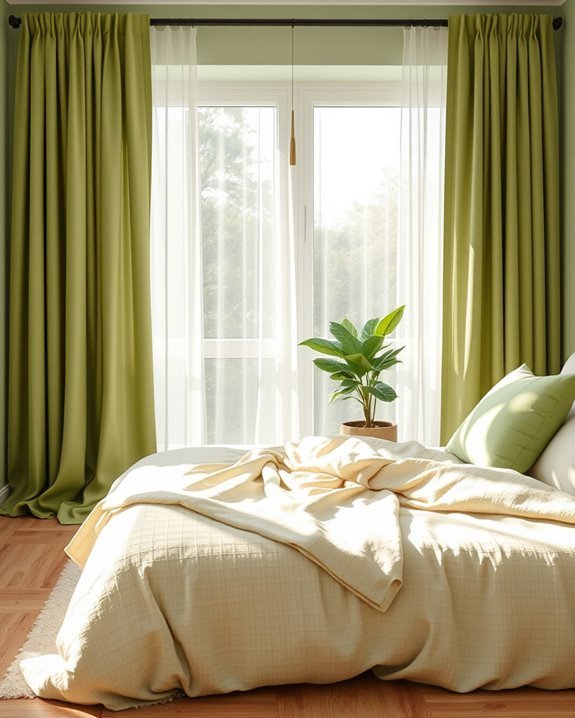 tranquil green window treatments