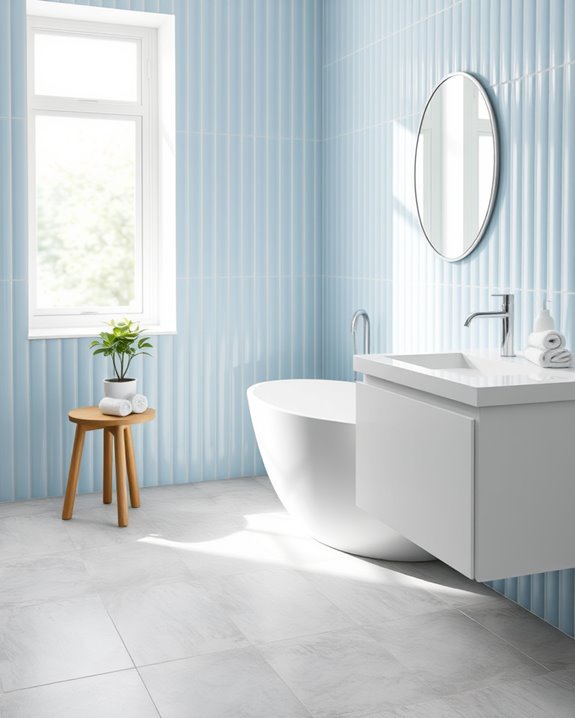 tranquil pastel blue tiles