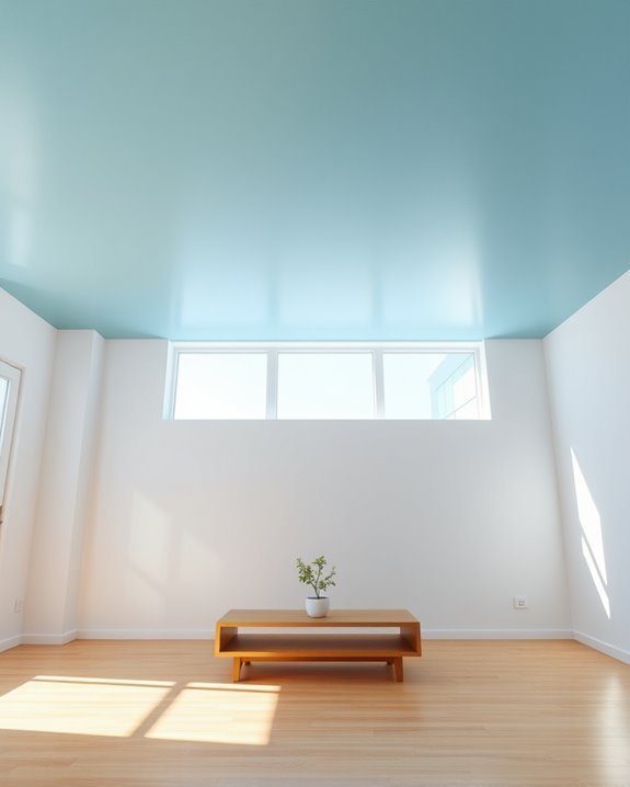 tranquil sky blue ceiling