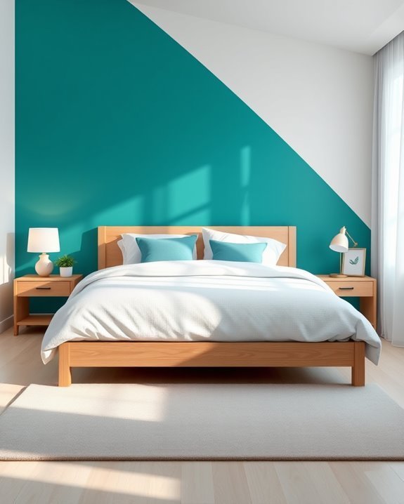 tranquil teal bedroom accent
