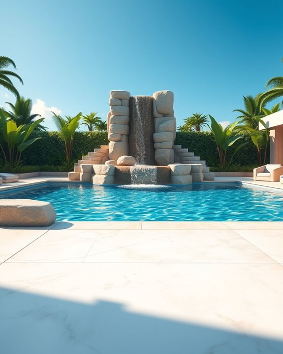 tranquil waterfall feature pool