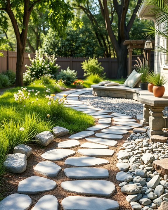transform backyard with stones