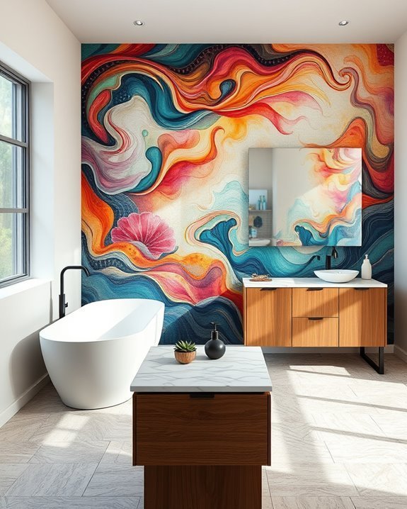 transform bathroom with murals