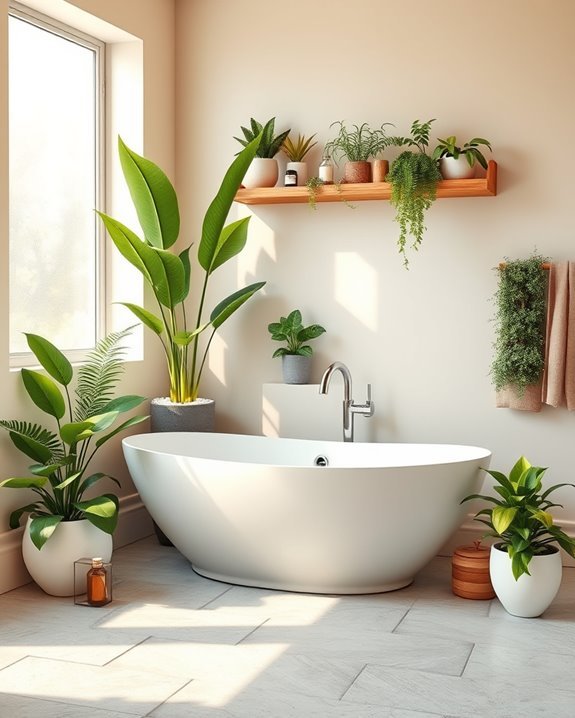 transform bathroom with plants