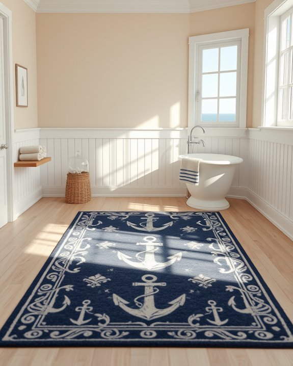 transform bathroom with rugs