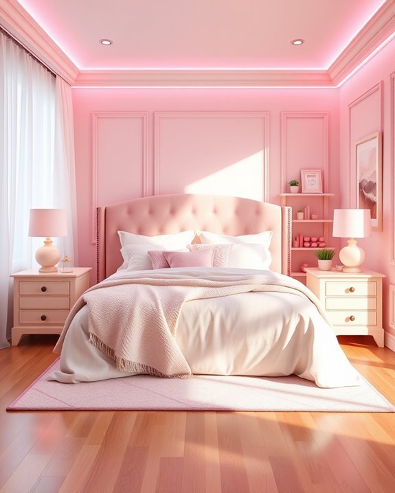 transform bedroom with pink lighting
