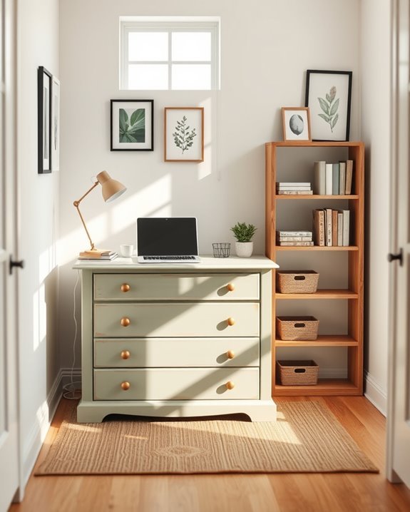 transform old dresser workspace