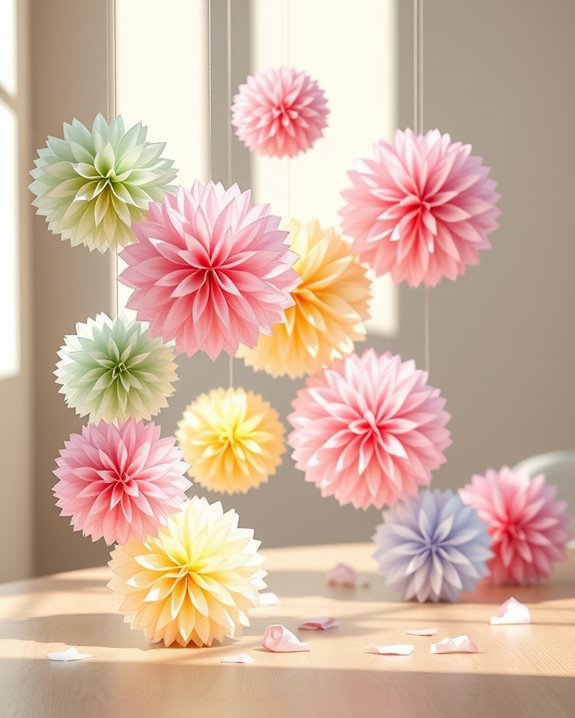 transform tissue into pom poms