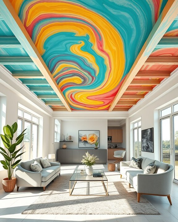 transformative colorful ceiling designs